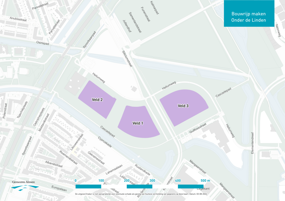 Werkzaamheden bouwrijp maken Onder de Linden in Almere Poort