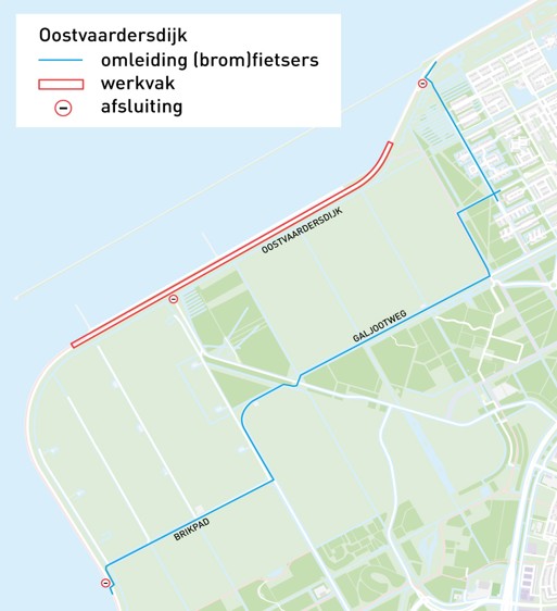 Werkzaamheden Oostvaardersdijk fietspad